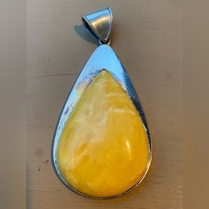 Fancy Tear Drop Citrine Gemstone Sterling Silver Pendent